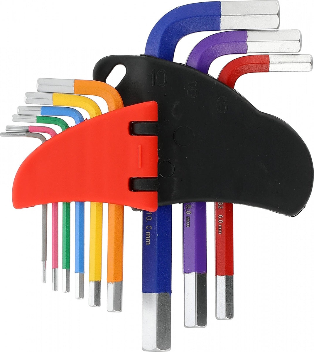 L-TYPE KEY SET | COLOURED / S2 | HEX 1.5 - 10 MM | 9 PCS (YT-05650)