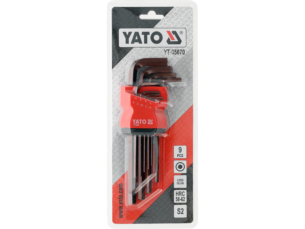 LONG HEX KEY SET | S2 | 1.5-10 MM | 9 PCS (YT-05670)
