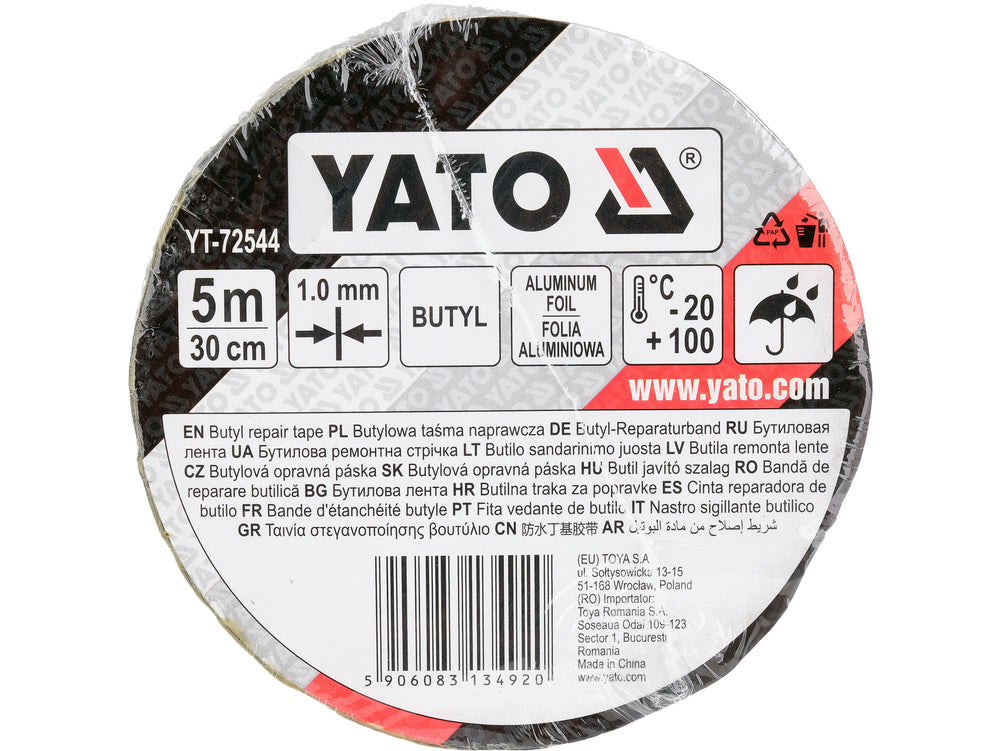 SELF-ADHESIVE BUTYL SEALING TAPE WITH ALUMINIUM FOIL | 5 M × 30 CM (YT-72544)