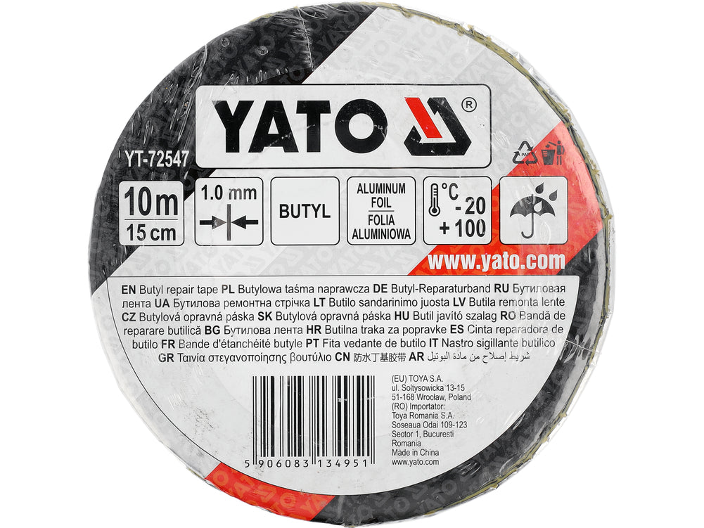 SELF-ADHESIVE BUTYL SEALING TAPE WITH ALUMINIUM FOIL | 10 M × 15 CM (YT-72547)