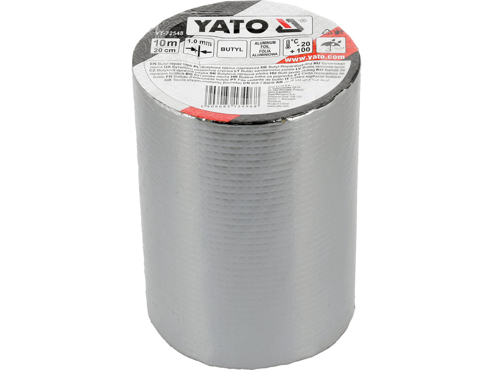 SELF-ADHESIVE BUTYL SEALING TAPE WITH ALUMINIUM FOIL | 10 M × 20 CM (YT-72548)