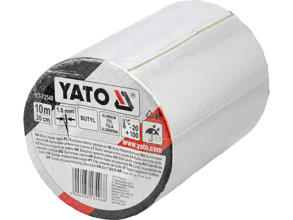 SELF-ADHESIVE BUTYL SEALING TAPE WITH ALUMINIUM FOIL | 10 M × 20 CM (YT-72548)