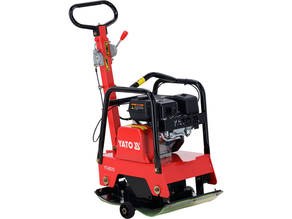 REVERSIBLE PLATE COMPACTOR | 28 kN | 6.5 HP | 630 × 400 MM | WITH TRANSPORT WHEELS (YT-90310)