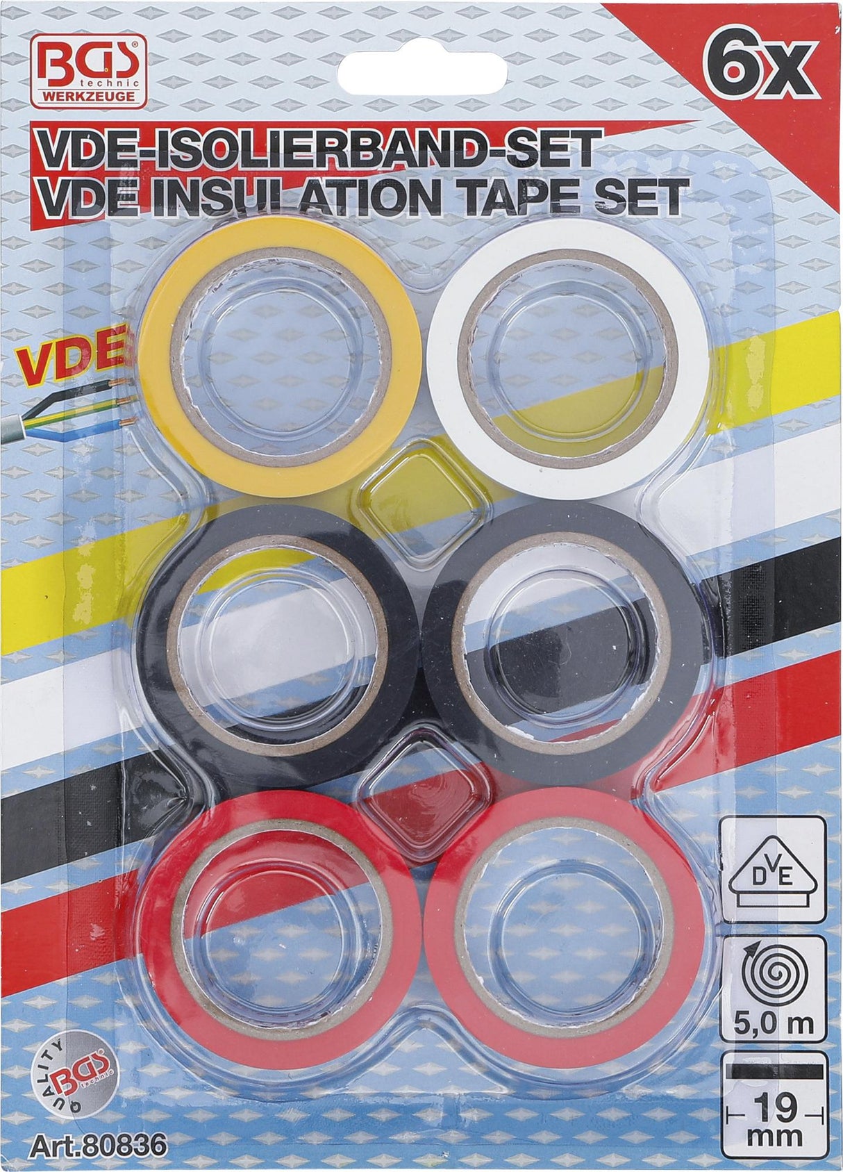 VDE INSULATING TAPE ASSORTMENT | 6 PCS. (80836)