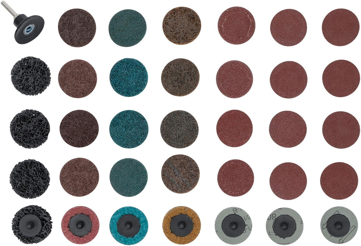 GRINDING WHEELS / SANDING PAD SET | Ø 50 MM | 35 PCS. (6649)