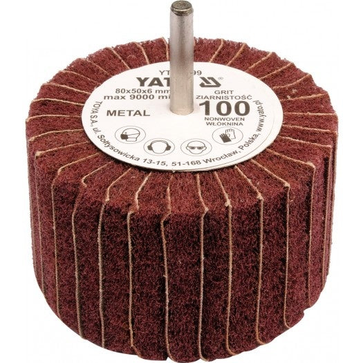 FLAP WHEEL W. SHAFT 80X50X6 P60 (YT-83398)