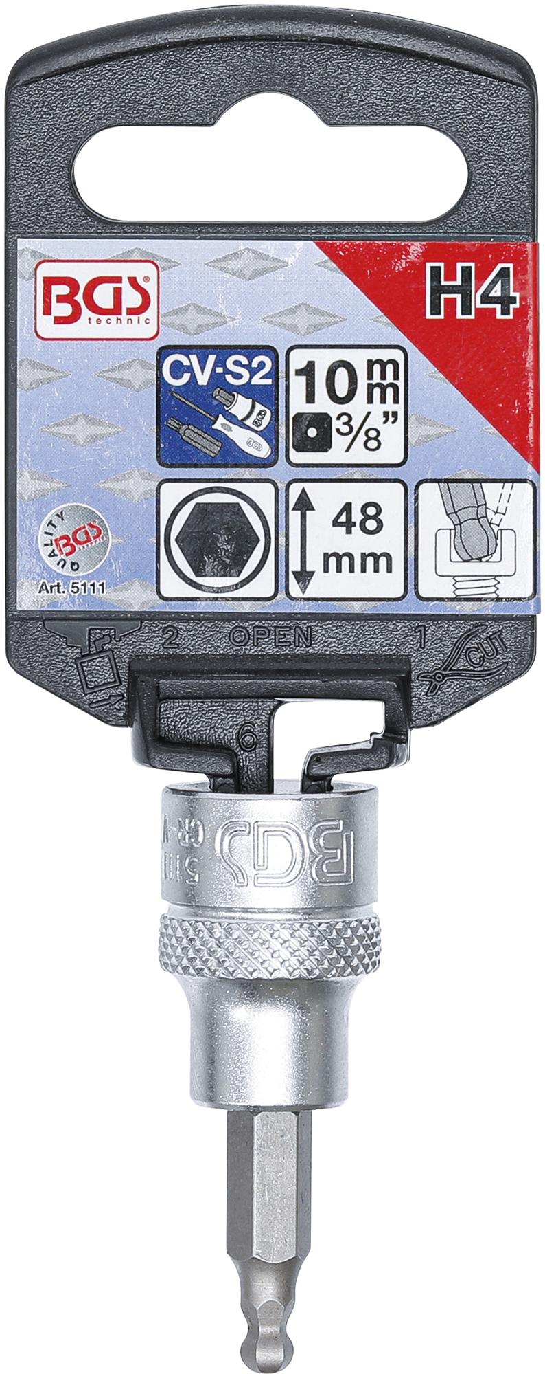 BIT SOCKET | 10 MM (3/8") | INTERNAL HEXAGON WITH BALL HEAD 4 MM (5111)