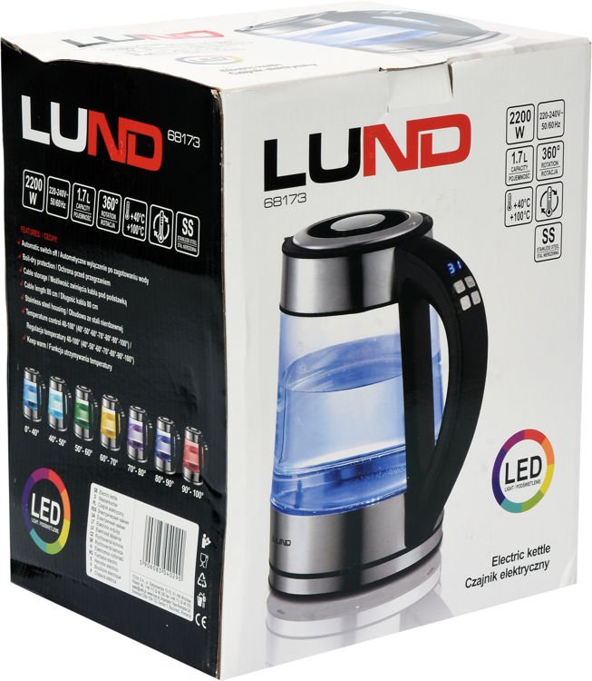 EL. GLASS KETTLE, LED 1,7L TEMP.CONTROL (68173)