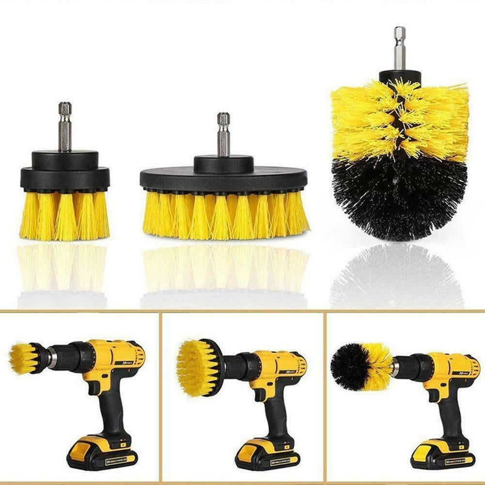 BRUSH SET WITH HEX 6.3 MM (1/4") SHANK | NYLON | 3 PCS. (DB003)