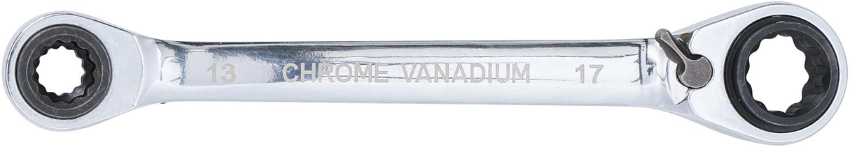DOUBLE ENDED RATCHET WRENCH | 4-IN-1 | 10 X 13-17 X 19 MM (30007)