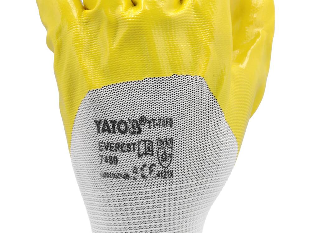 WORKING GLOVES POLYEST/NITR. YELLOW S.9' (YT-7480)