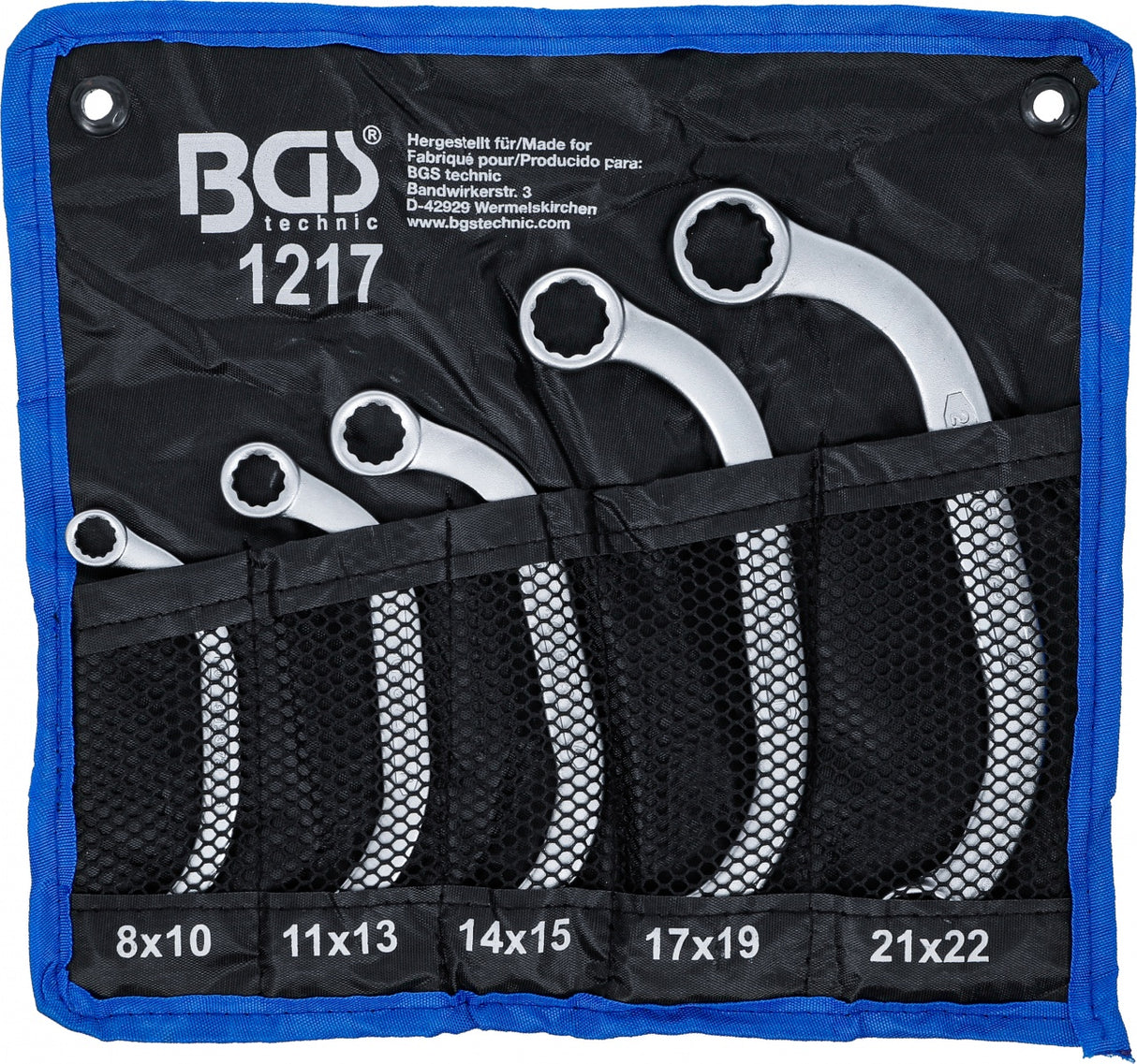 OBSTRUCTION RING SPANNER SET | 8X10 - 21X22 MM | 5 PCS. (1217)