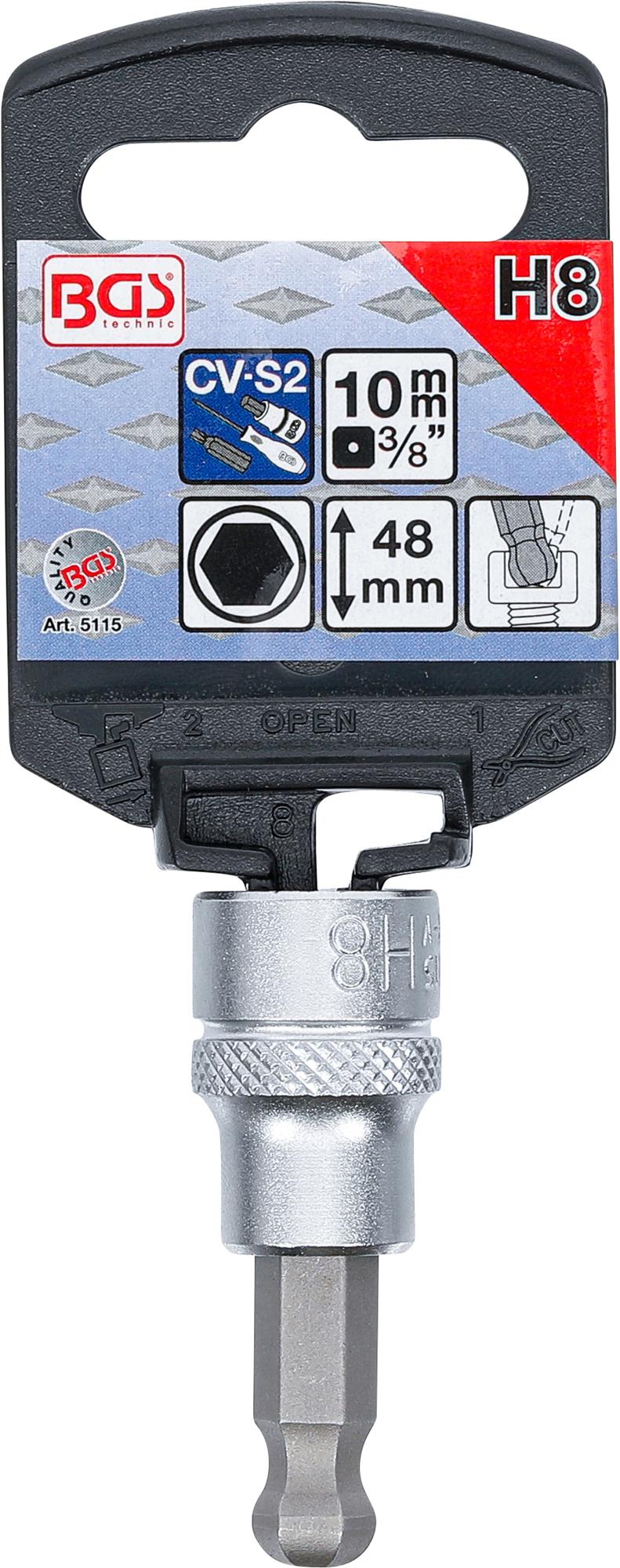 BIT SOCKET | 10 MM (3/8") | INTERNAL HEXAGON WITH BALL HEAD 8 MM (5115)
