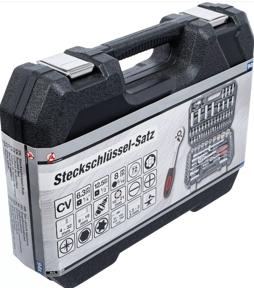 SOCKET SET | 6.3 MM (1/4") / 12.5 MM (1/2") DRIVE | 94 PCS. (2296)
