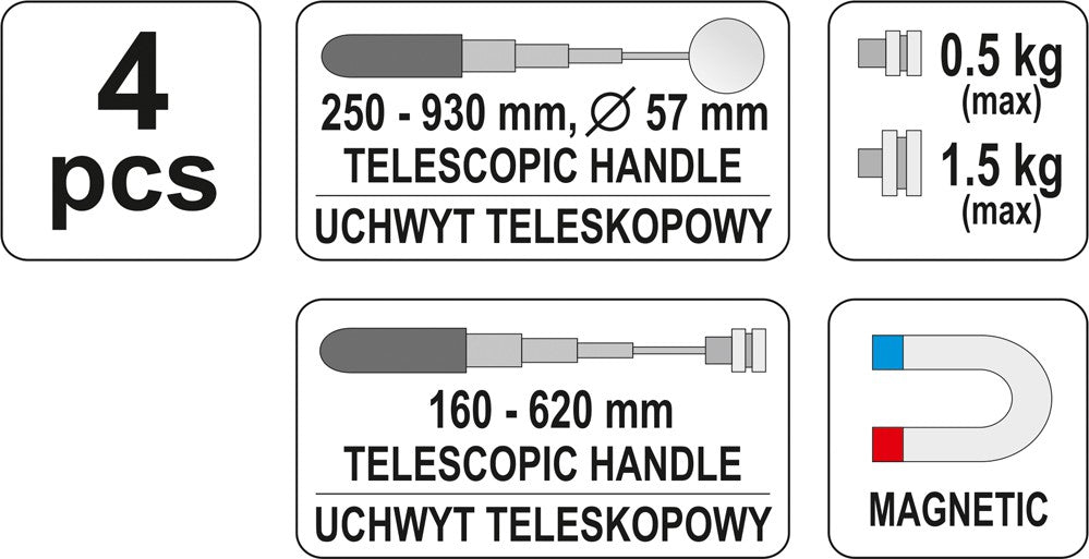TELESCOPIC PICK UP AND MIRROR SET (YT-0662)