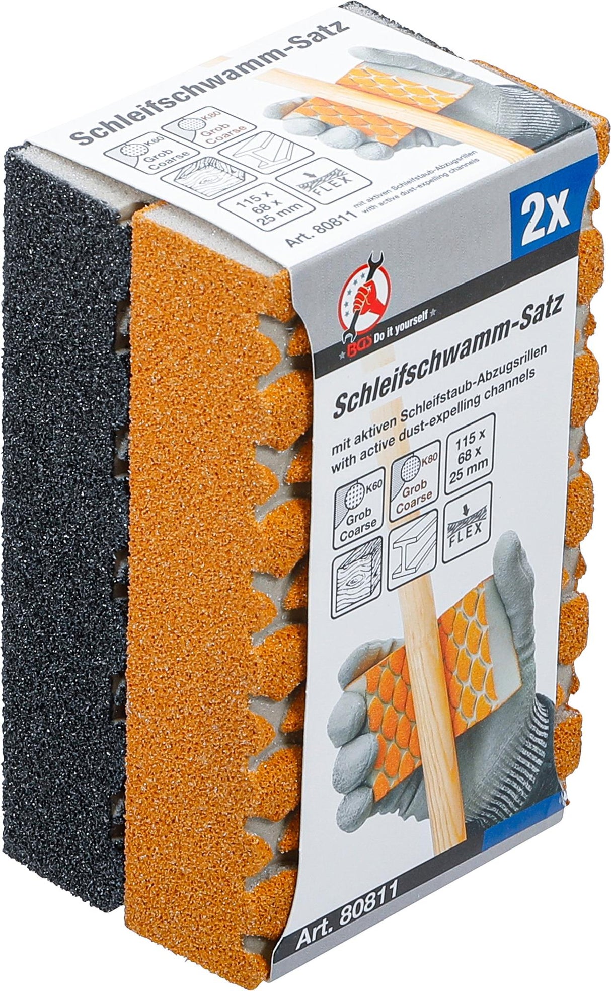 ABRASIVE SPONGE SET | K 60, 80 | 2 PCS. (80811)