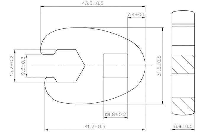 CROWFOOT SPANNER | 10 MM (3/8") DRIVE | 13 MM (1756-13)