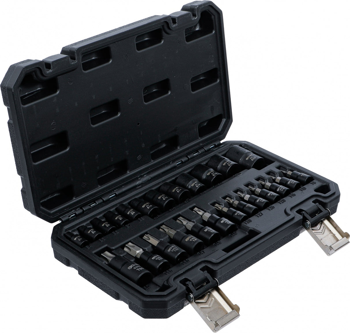 SOCKET AND BIT SET | 6.3 MM (1/4"), 10 MM (3/8"), 12.5 MM (1/2") DRIVE | E-STAR / T-STAR (FOR TORX) | 25 PCS (20124)