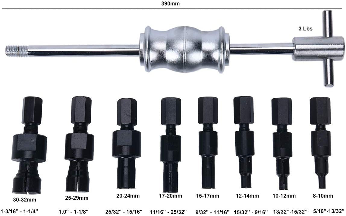 INTERNAL PULLER SET WITH SLIDE HAMMER | 8-32 MM | 9 PCS. (SK1014)