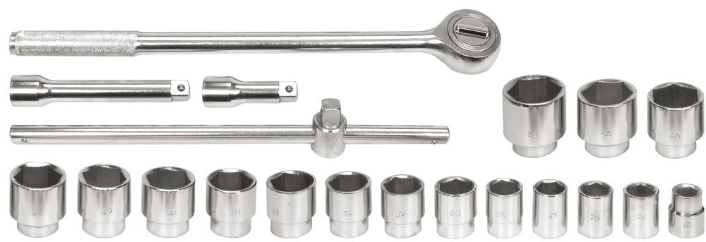 SOCKET SET 19-50MM 3/4" 21PCS (58150)