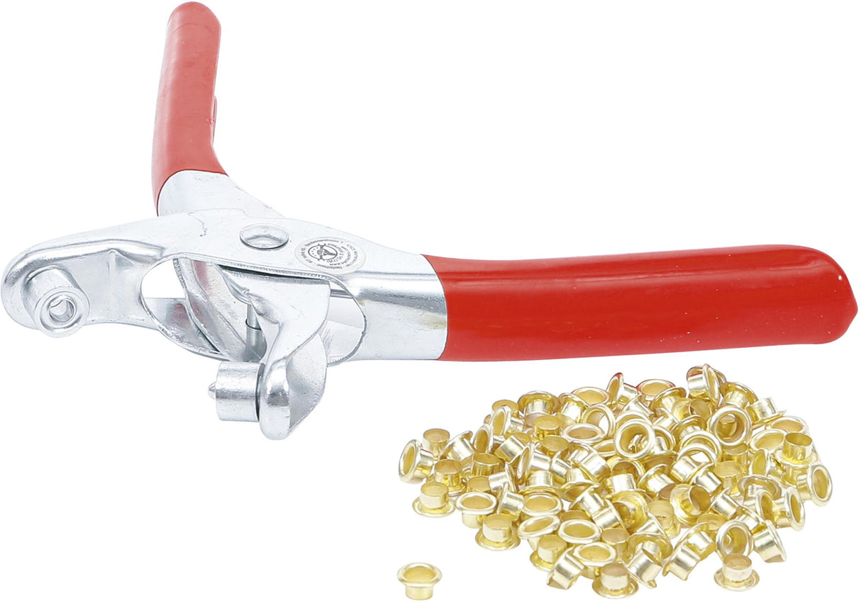 EYELET PLIERS WITH 100 ROUND EYELETS | 4.5 MM (75830)