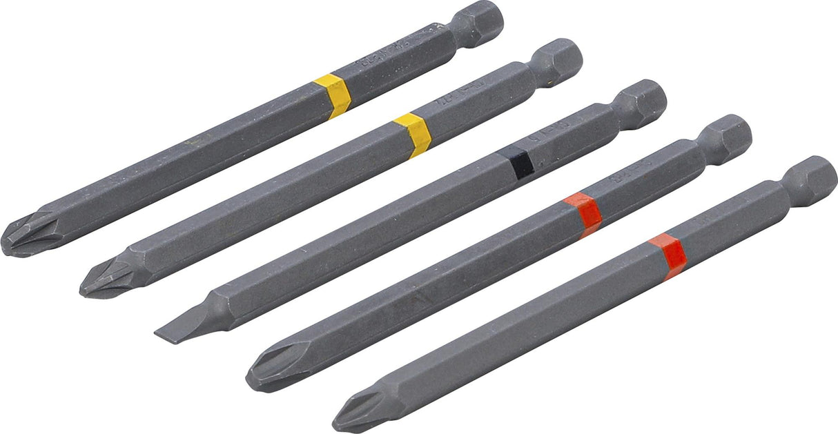 BIT-SET | 6.3 MM (1/4") DRIVE | CROSS SLOT PH, CROSS SLOT PZ, SLOT SL | LENGTH 110 MM | 5 PCS. (4832)