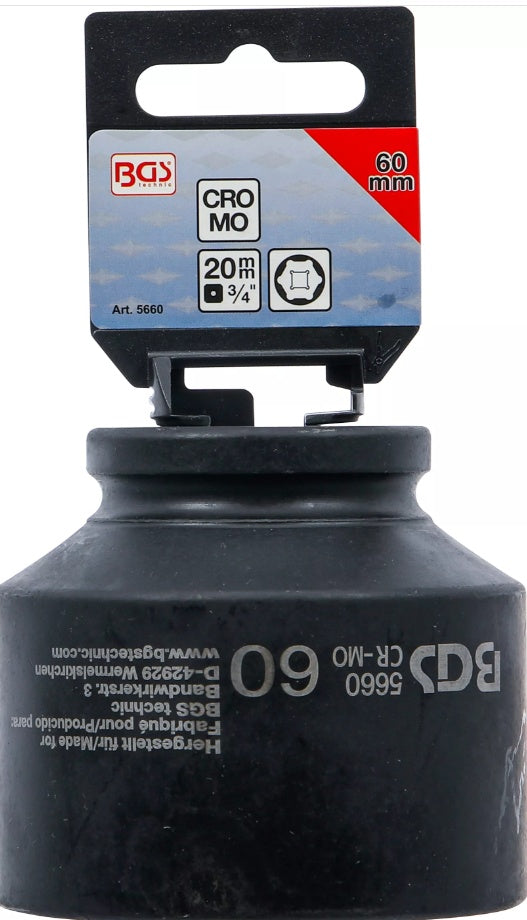 IMPACT SOCKET, HEXAGON | 20 MM (3/4") DRIVE | 60 MM (5660)