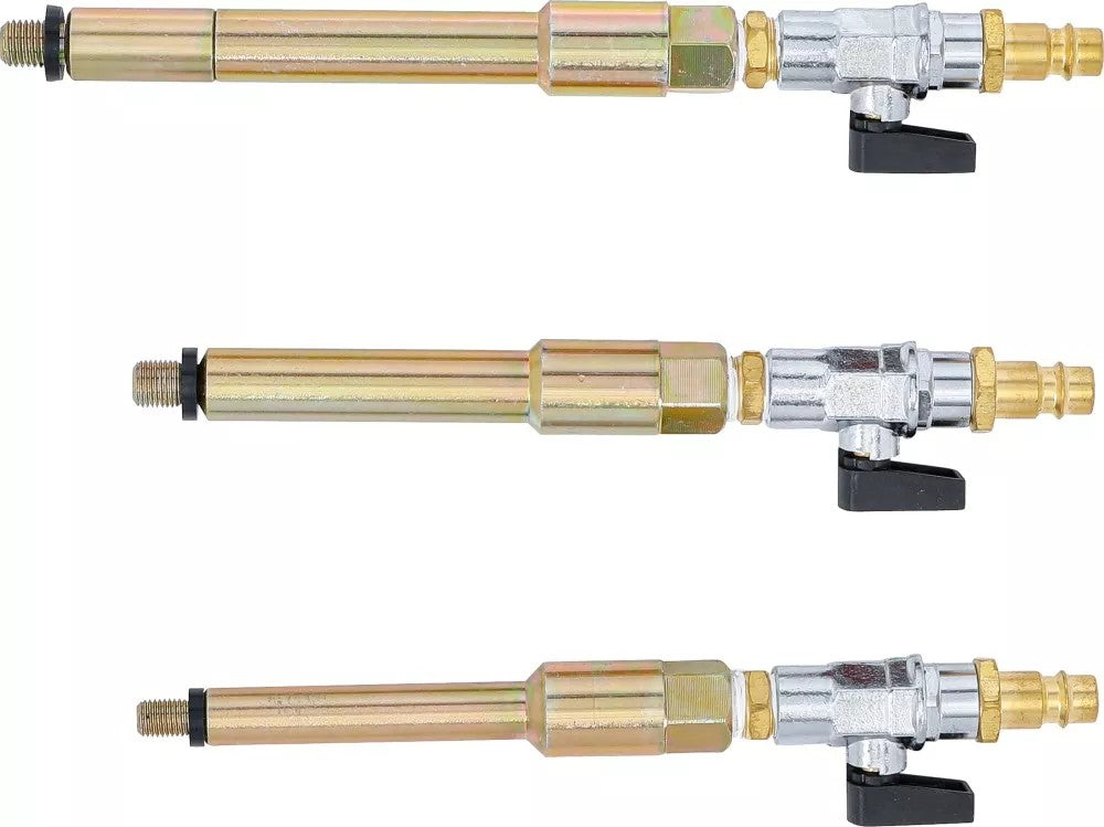 COMPRESSED AIR ADAPTOR SET FOR GLOW PLUG HOLES | M8 X 1.0, M10 X 1.0, M10 X 1.25 | 3 PCS. (9519)