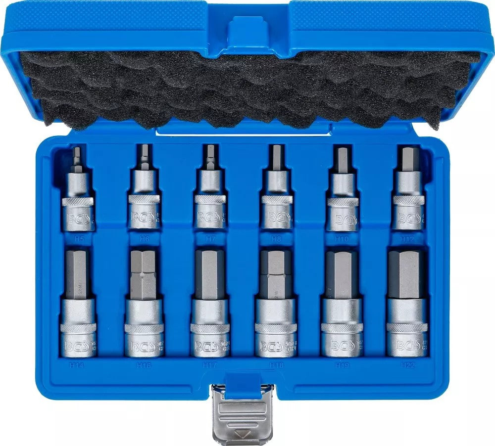 BIT SOCKET SET | 12.5 MM (1/2") DRIVE | INTERNAL HEXAGON 5 - 22 MM | 12 PCS. (5052)