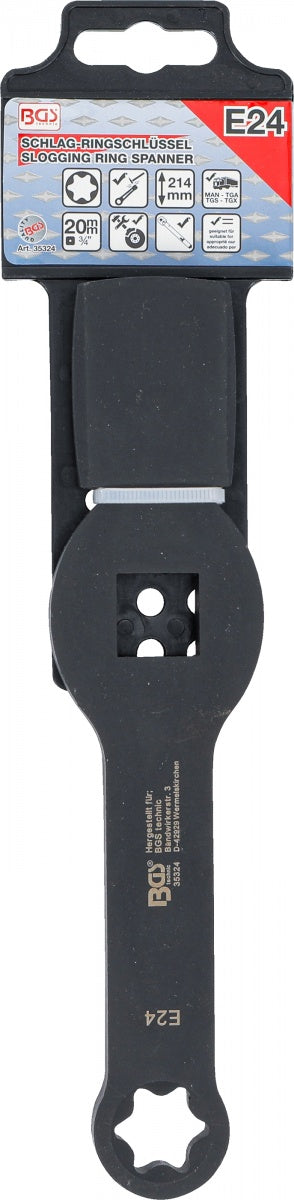 SLOGGING RING SPANNER | E-TYPE (FOR TORX) | WITH 2 STRIKING FACES | E24 (35324)