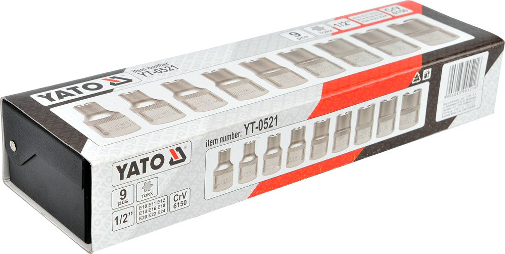 TORX SOCKET SET E10-E24 9PCS (YT-0521)