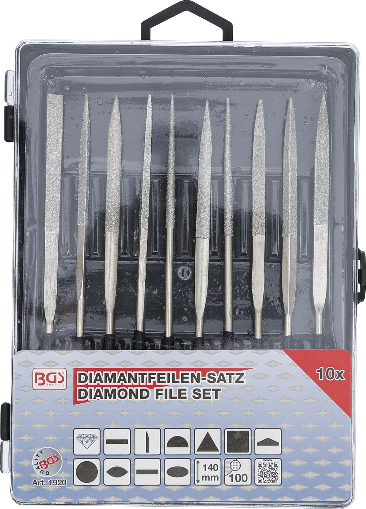 DIAMOND FILE SET | STRAIGHT | 140 X 3 MM | 10 PCS. (1920)