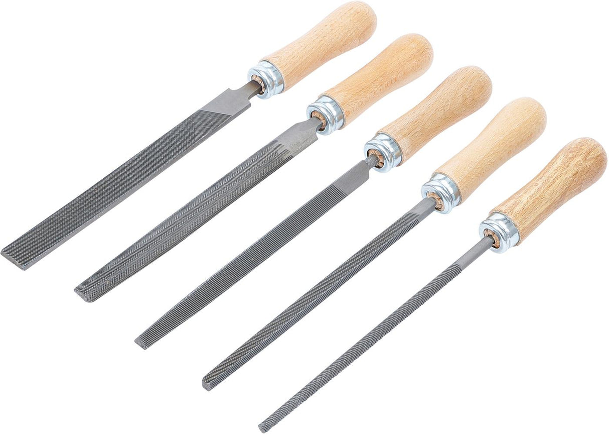 FILE SET | WOODEN HANDLE | 150 MM | 5 PCS. (50206)