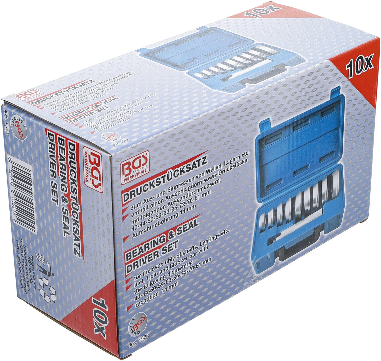 BEARING AND BUSH DRIVER SET | 10 PCS. (1522)