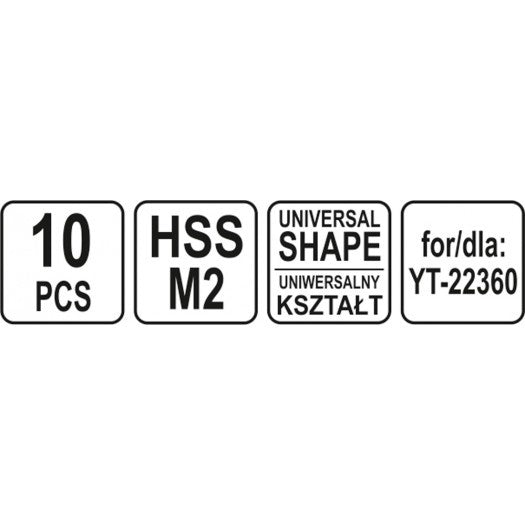 SPARE BLADES FOR DEBURRING TOOL SET 10PC (YT-22361)