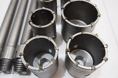 HOLE SAW SET WITH LONG ADAPTERS SDS PLUS | 30-100 MM | 9 PCS. (ES20449)