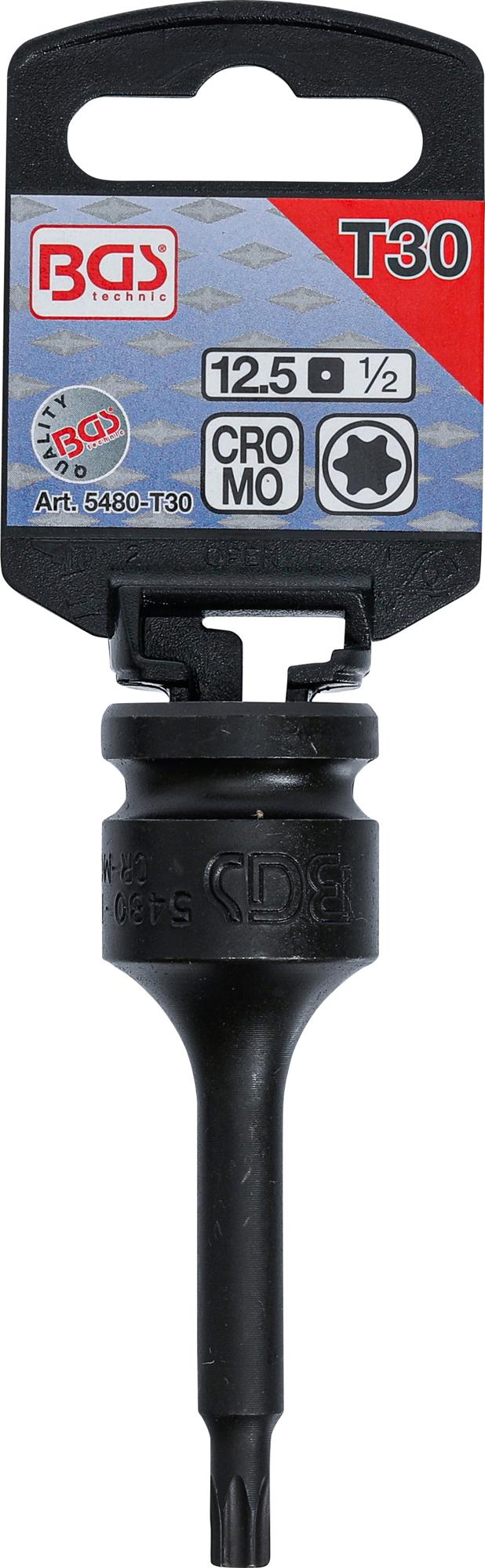 IMPACT BIT SOCKET | LENGTH 75 MM | 12.5 MM (1/2") DRIVE | T-STAR (FOR TORX) T30 (5480-T30)