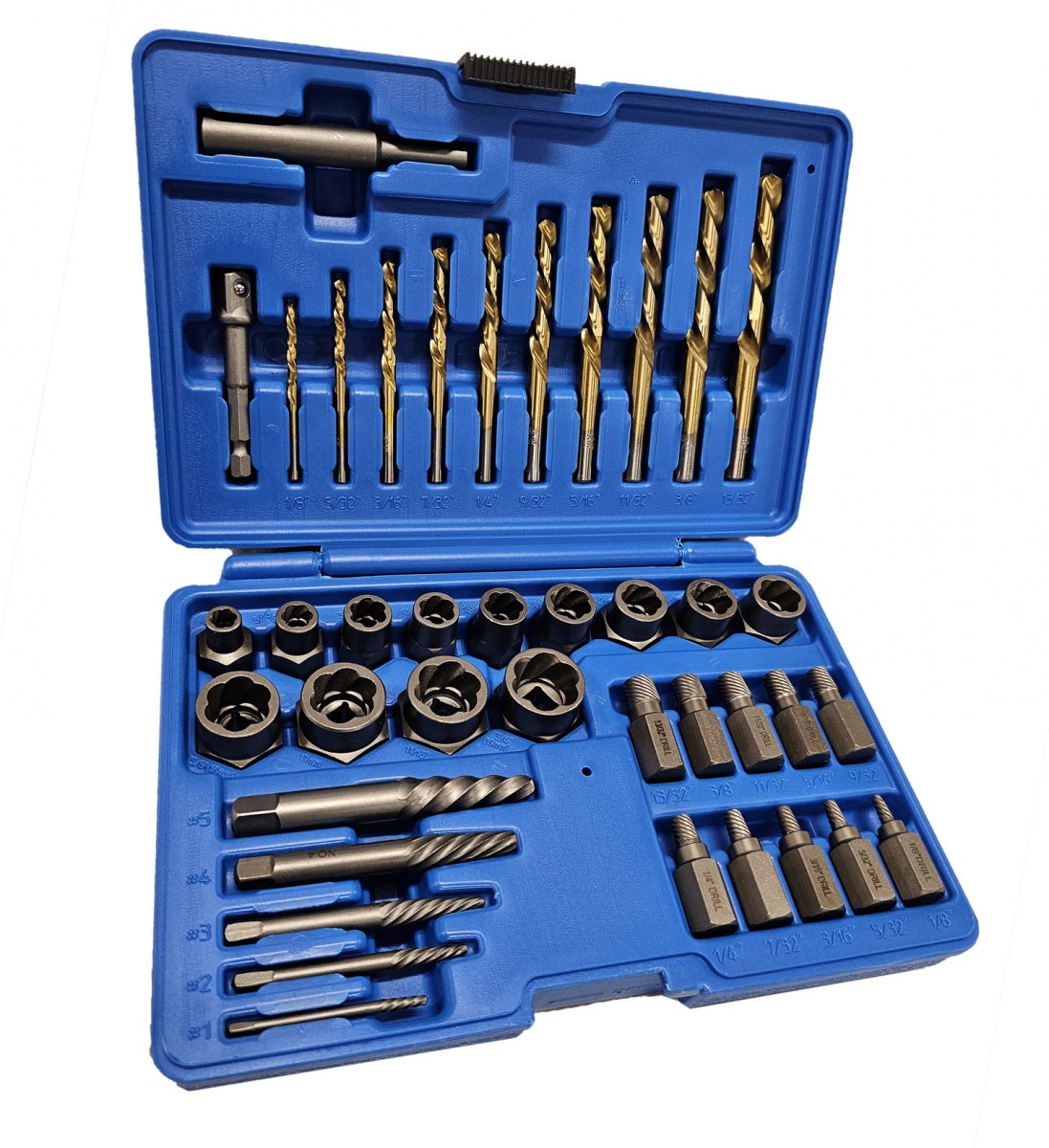 BOLT AND NUT EXTRACTOR SET WITH DRILL BIT SET | 40 PCS. (BSE40S)