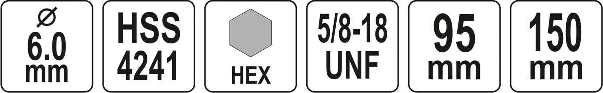 PILOT DRILL THREAD 5/8'' CHUCK HEX 10MM (YT-43991)
