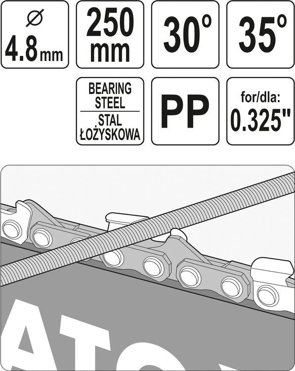 CHAIN SAW FILE WITH GUIDE 4.8MM (YT-85037)
