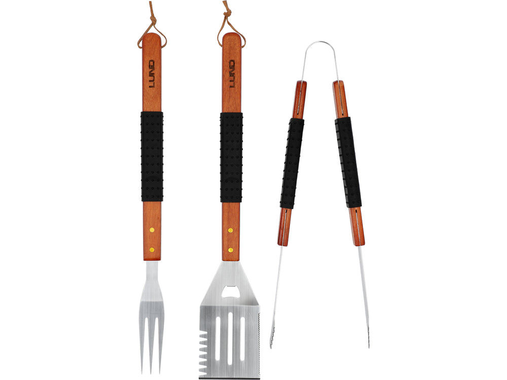 BBQ SET 3PCS, WOODEN HANDLE (99845)