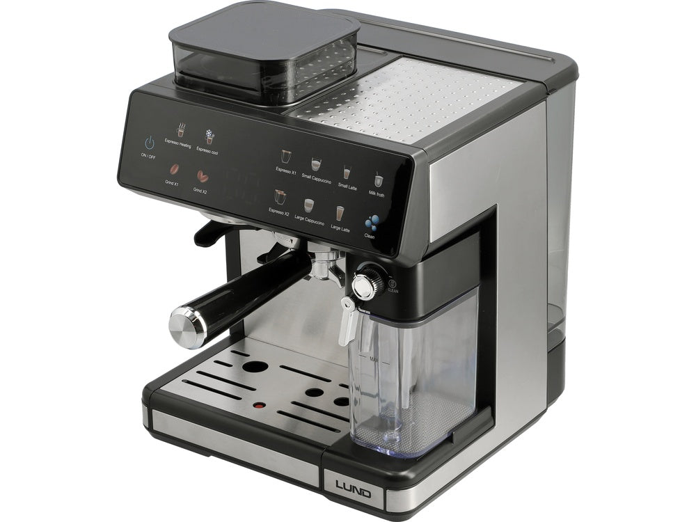 PRESSURE COFFEE MAKER WITH MILK FROTHER AND GRINDER 1350W (68501)