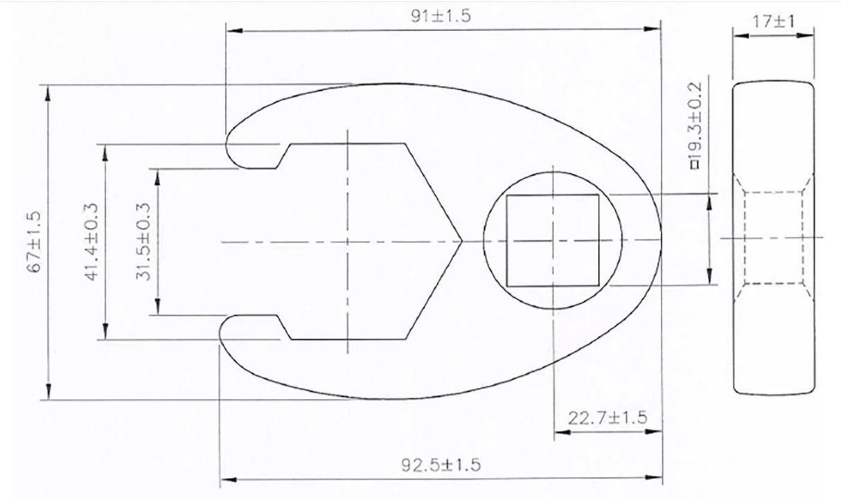 CROWFOOT SPANNER | 20 MM (3/4") DRIVE | 41 MM (1759-41)