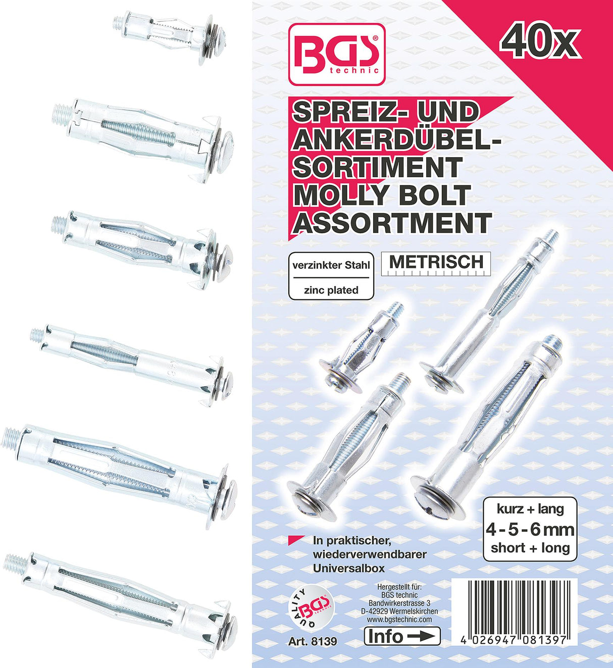 MOLLY BOLT ASSORTMENT | 40 PCS. (8139)