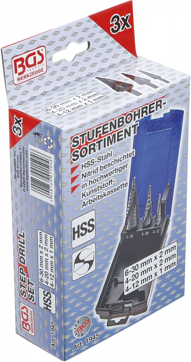 STEP DRILL SET | Ø 4 - 30 MM | 3 PCS. (1945)