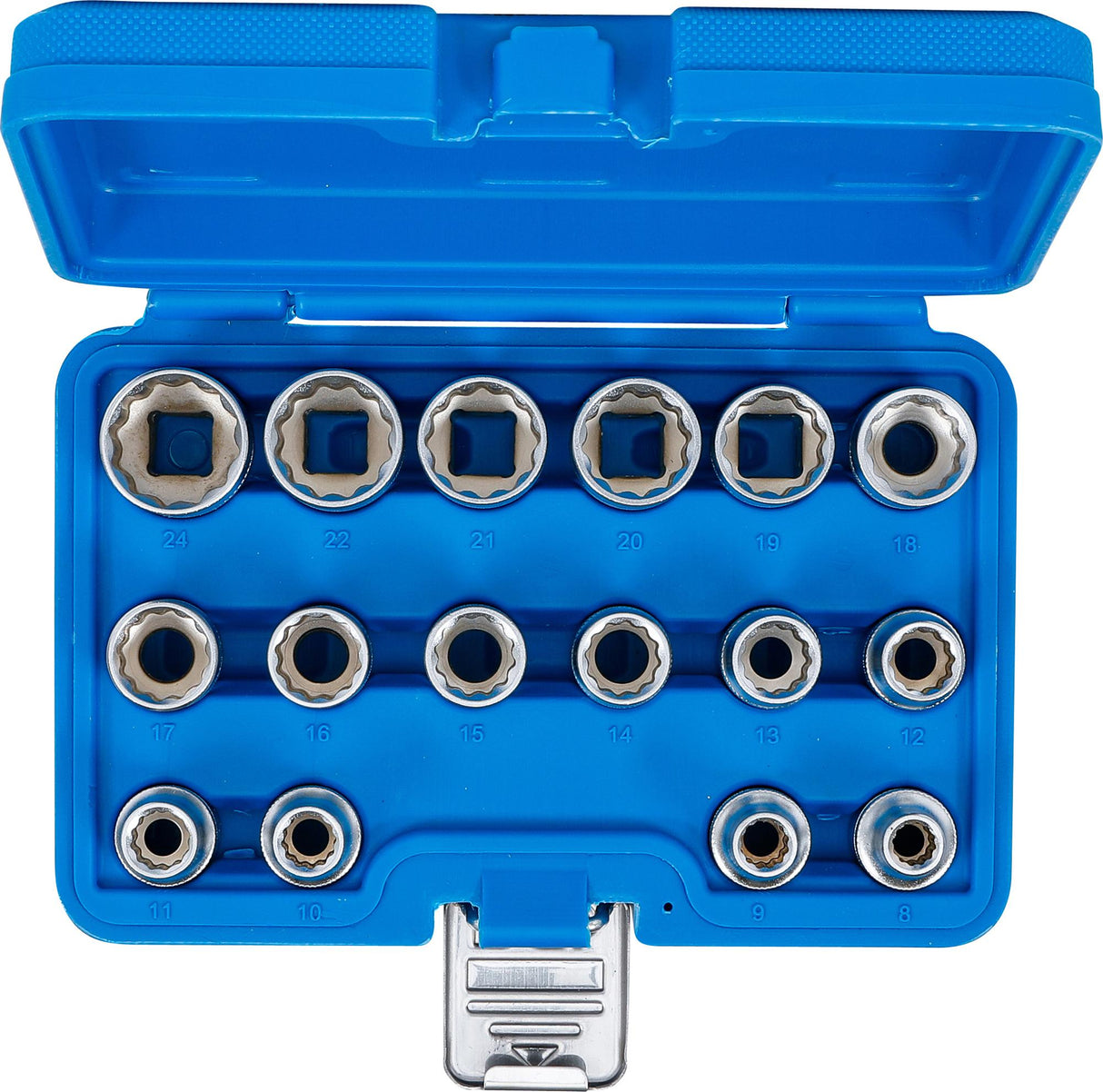 SOCKET SET, 12-POINT | 12.5 MM (1/2") DRIVE | 8 - 24 MM | 16 PCS. (2226)