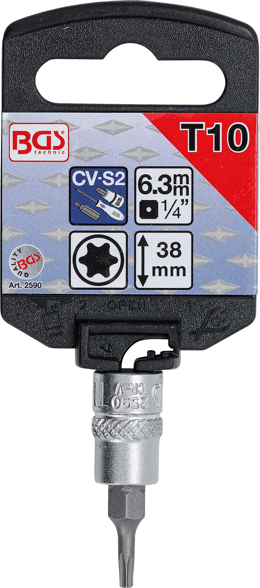 BIT SOCKET | 6.3 MM (1/4") DRIVE | T-STAR (FOR TORX) T10 (2590)