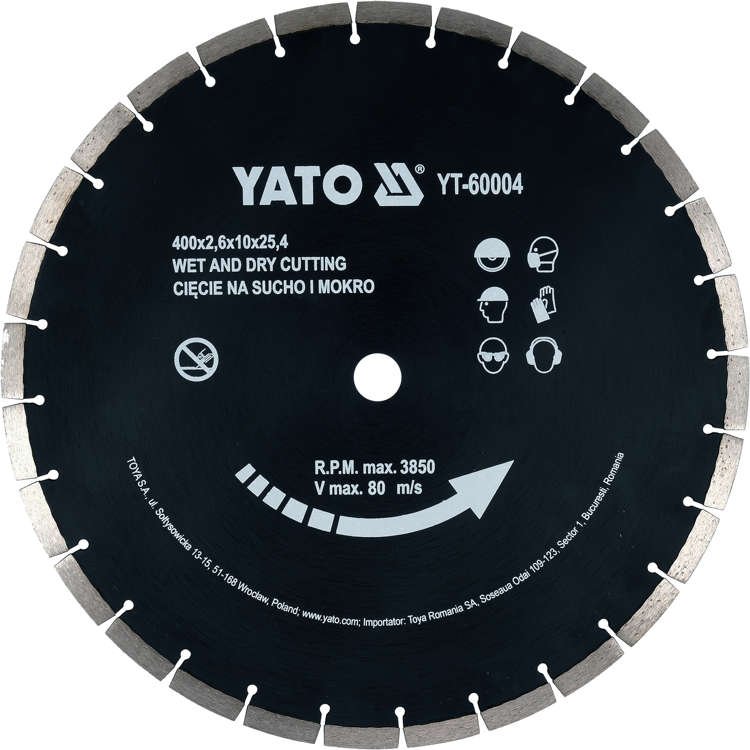 DIAMOND DISC FOR CONCRETE 400X25,4MM (YT-60004)