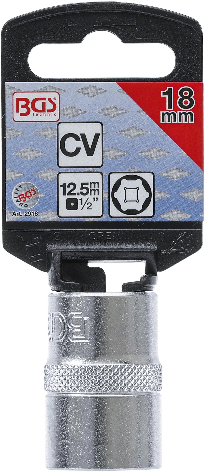 SOCKET, HEXAGON | 12.5 MM (1/2") DRIVE | 18 MM (2918)