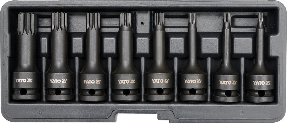 IMPACT BIT SOCKET SET SPLINE 8PCS 1/2" (YT-1069)